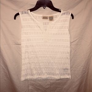 Lace Textured White Blouse.